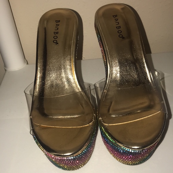 Bamboo | RAINBOW rhinestone wedge - Picture 2 of 5